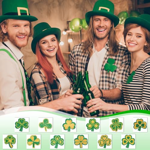 120 Pcs St. Patrick's Day Glitter Shamrock Face & Body Stickers Kids Party Decor