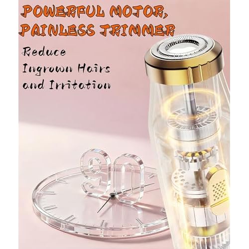 Eyebrow Trimmer Facial Hair Removal for Women - 3 in 1 Painless Eyebrow Shaver - Body Razor for Legs, Armpits, Face, Eyebrows, Bikini, USB Rechargeable, Easy to Clean, Pink
