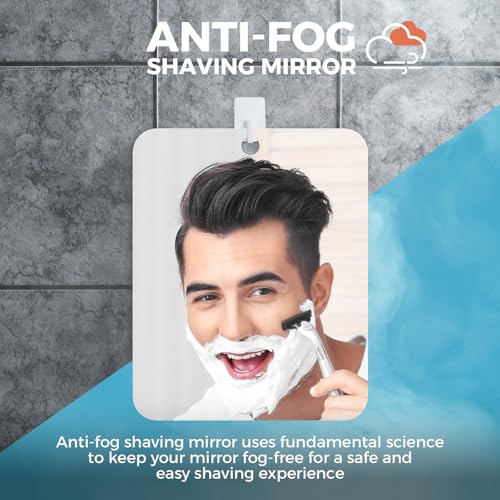 Fogless Shower Mirror for Shaving - 6.7x5.5in Shatterproof