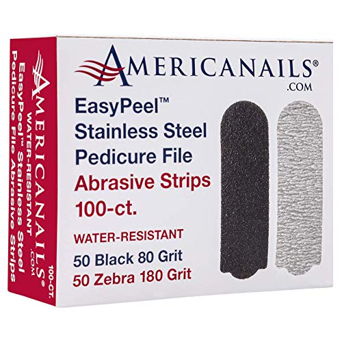 Americanails EasyPeel Pedicure Abrasive Strips - 100 Pack for Smooth Feet