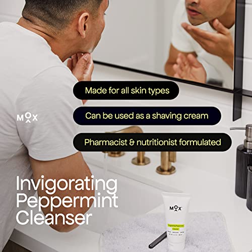 Mox Hydrating Mint Face Cleanser 3.4 oz | Exfoliating Daily Wash with Salicylic Acid