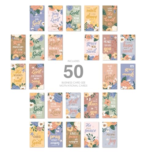 Christian Motivational Mini Quote Cards - 50 Uplifting Designs