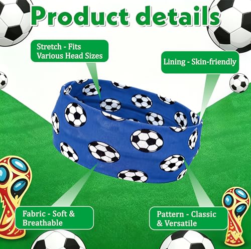 8-Pack Soccer Headbands for Kids & Adults - Non-Slip Athletic Hair Accessories