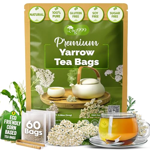 TOG999 Yarrow Leaf Herbal Tea Bags - 60 Count, Caffeine-Free & Vegan