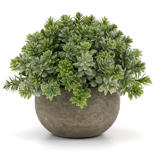 Gresorth 5-Inch Artificial Sage Potted Plant - Realistic Faux Bonsai