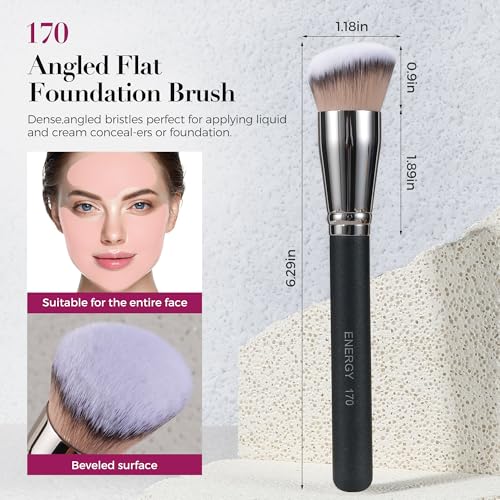 ENERGY 3-Piece Professional Makeup Brush Set with Travel Case