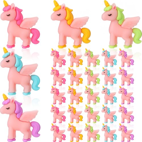 25 Mini Unicorn Figurines - Cute Cake Toppers for Parties