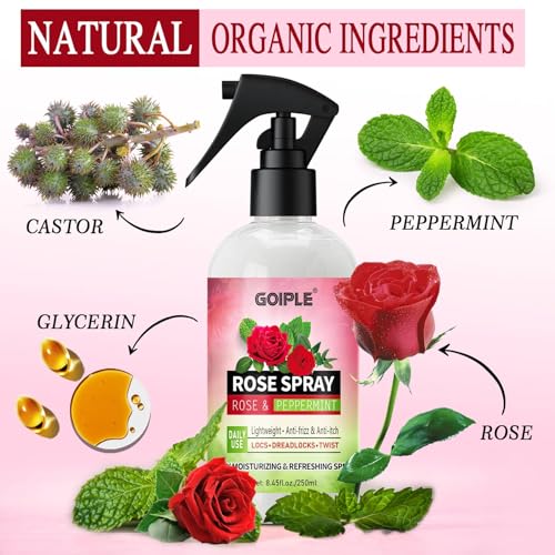 Rose Water & Castor Oil Hair Moisturizing Spray for Locs - 250ML