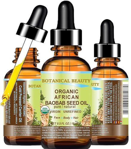 Organic Baobab Seed Oil - 100% Pure Cold-Pressed Skin & Hair Moisturizer, 15ml