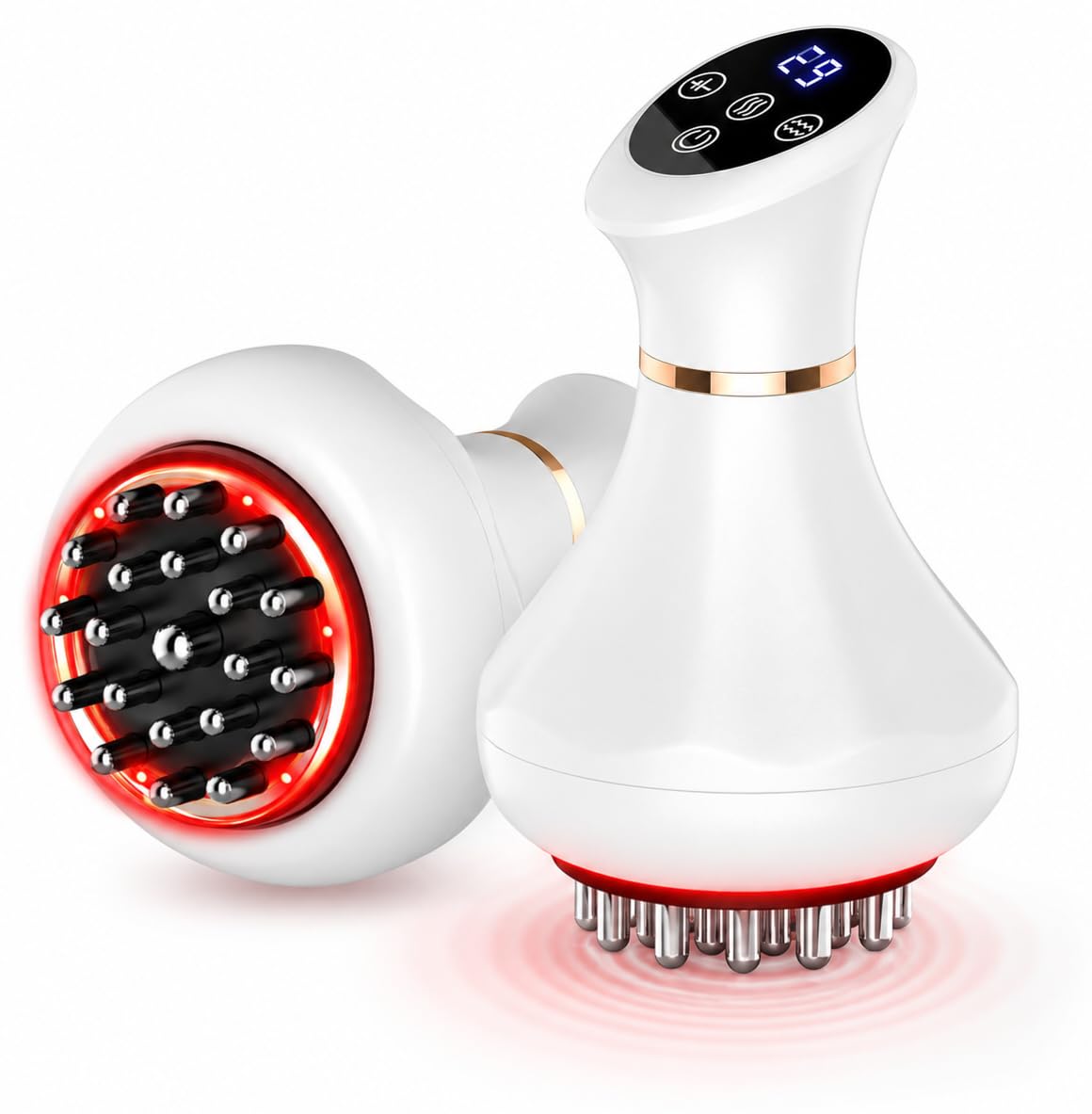 ZOVLO Lymphatic Drainage Massager, Anti Cellulite Massage Tool & Body Sculpting Machine, 4-in-1 Microcurrent, Red Light, Heat & Vibration, 21 Heads for Legs Arms & Belly, Helps Reduce Stretch Marks