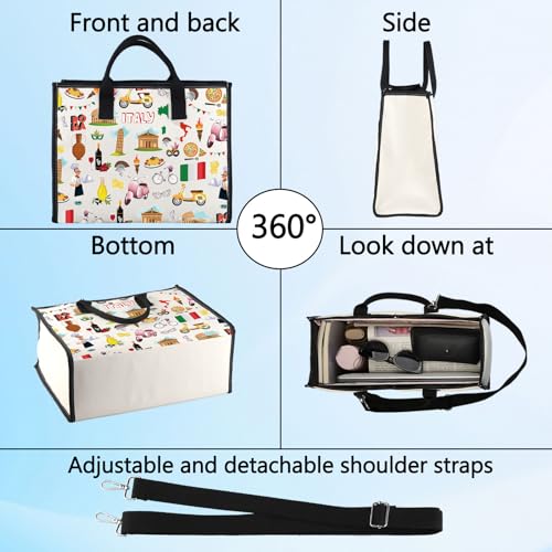 Italy Travel Pouch - Canvas Cosmetic Makeup Bag & Toiletry Organizer