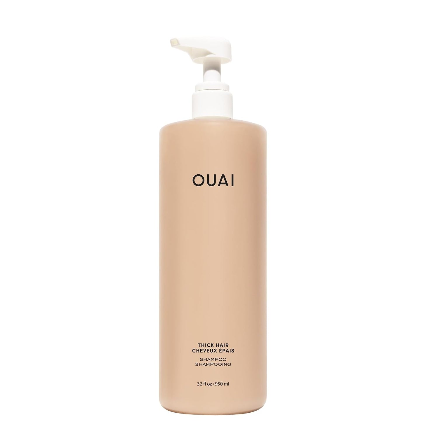OUAI Thick Hair Shampoo - Hydrating Shea Butter Formula for Full, Frizzy Hair - 32 Oz Refill with Marshmallow Root, Avocado Oil & Keratin