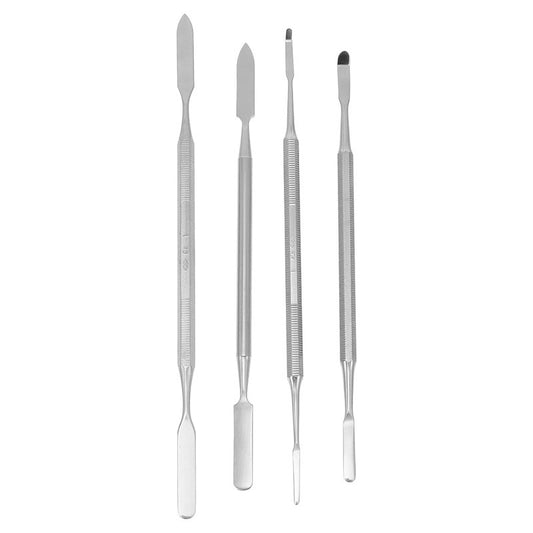 Stainless Steel Depotting Spatula Set - 4 Makeup Tools for Mixing Cosmetics | Durable & Easy to Clean
