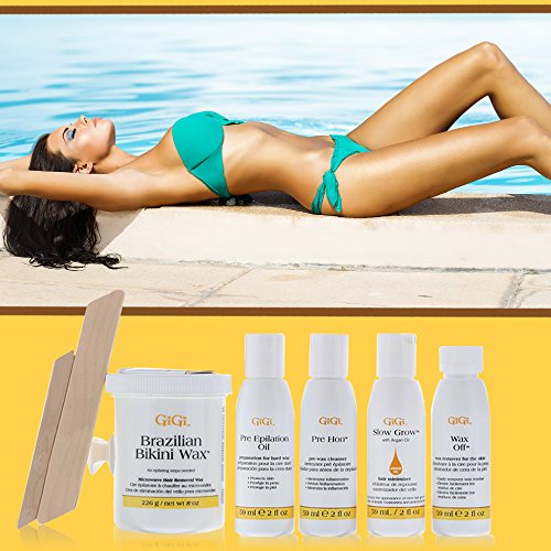 GiGi Brazilian Bikini Wax Kit - Microwave Hard Wax for Sensitive Skin, 1 Pack