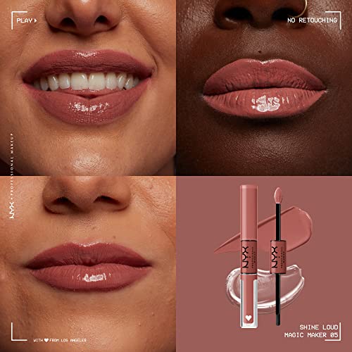 NYX Shine Loud Liquid Lipstick - Long-Lasting Dusty Nude Mauve