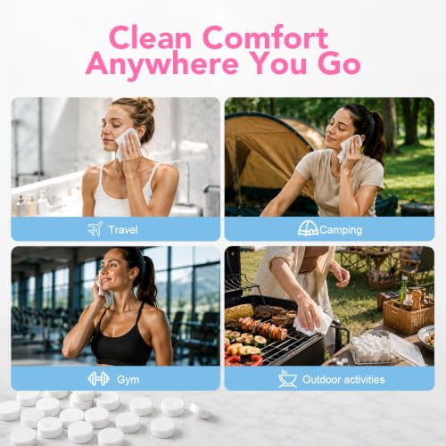 GLIMGLINT 100 Pcs Mini Disposable Compressed Towels for Travel
