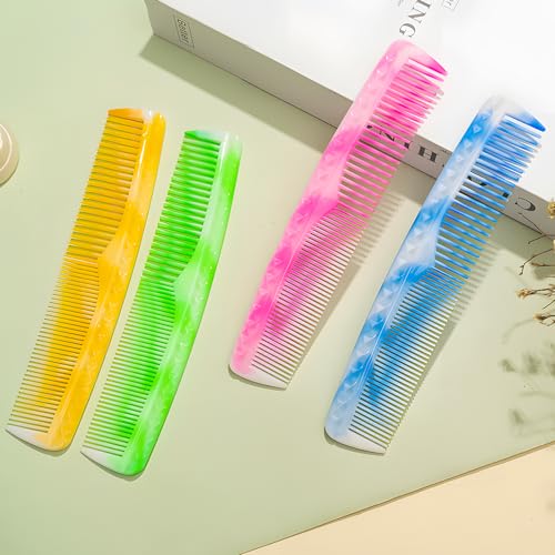 Pink Hair Comb Set - Wide Tooth, Fine Tooth, Rat Tail & Dual Comb