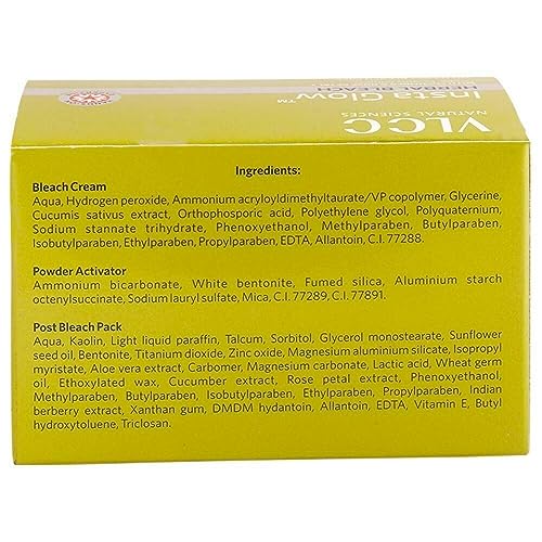 Vlcc Insta Glow Herbal Bleach With Cucumber & Rose Petal For Fairness 54 gm