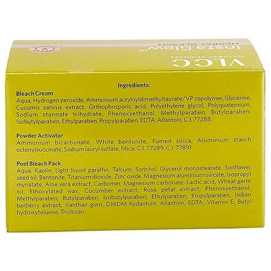Vlcc Insta Glow Herbal Bleach With Cucumber & Rose Petal For Fairness 54 gm