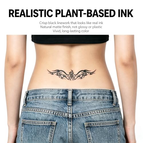 LARYEECHA Waist Totem Y2K Temporary Tattoos - 18 Sheets Waterproof Body Art for Women & Girls