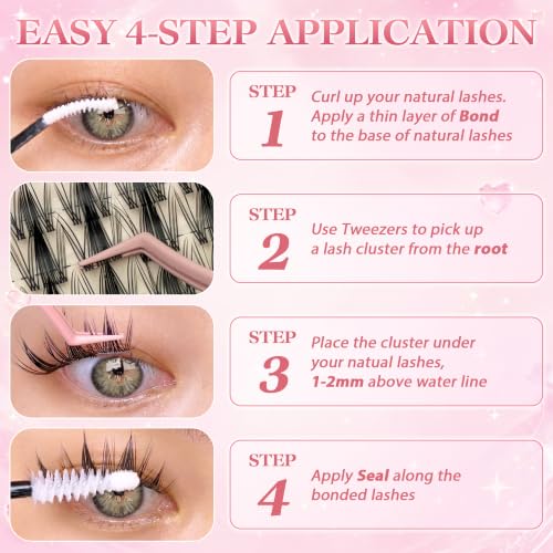 FayJoo Manga Flicker Lash Clusters Kit - Wispy Spiky C Curl Extensions (8-18mm)