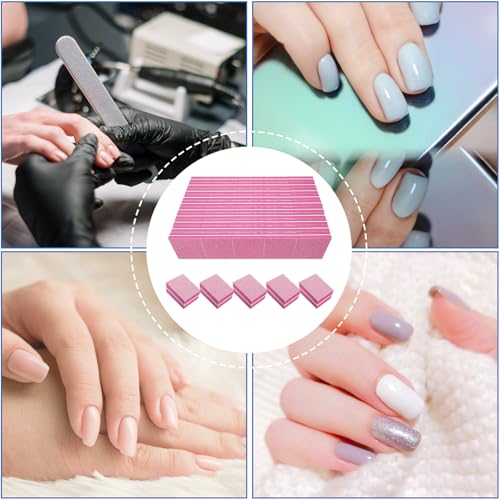 80/80 Grit Nail Buffers - Mini Nail Files for Acrylic & Natural Nails (50 Pack)