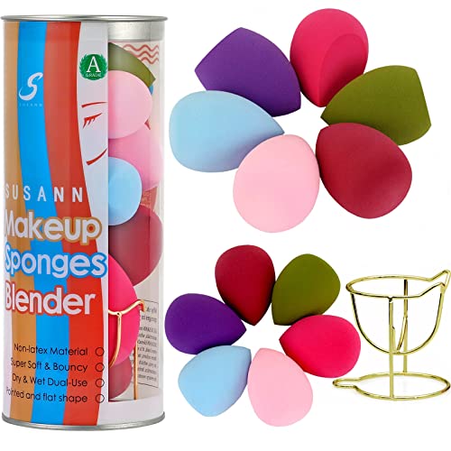 S USANN 12-Piece Makeup Sponge Set with Holder - Flawless Blending for All Cosmetics