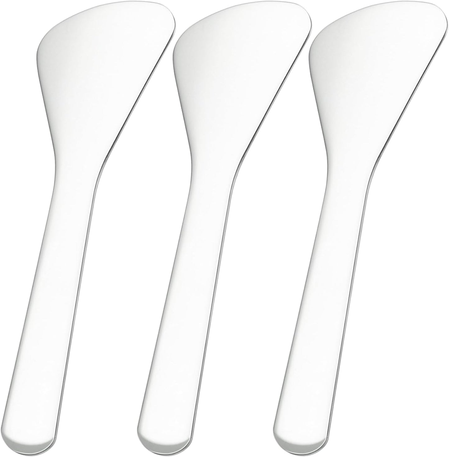 Pndeyo Mini Stainless Steel Makeup Spatula Set - 3 Reusable Cream Applicators for Skincare | 2.87x0.49in Silver Tools
