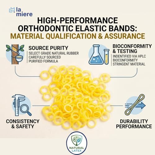 Medium 1/4" Dental Rubber Bands - 300 Count Elastic Packs