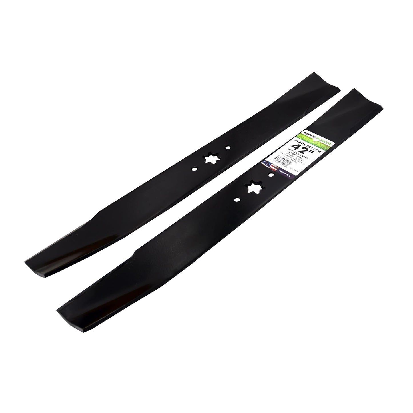 Maxpower 561556B Blade Set for 42" Cut MTD, Cub Cadet, Troy-Bilt Replaces OEM No. 742-04308, 742-04312, 942-04308, 942-04312
