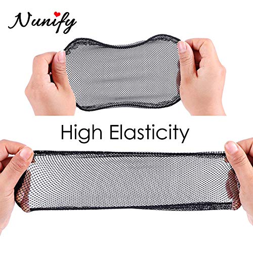 Nunify 5 Pcs Afro Puff Drawstring Ponytail Hair Nets with Combs - L/Round Size