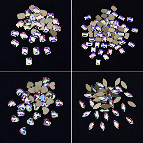 Tisslan BST200117E 240 Mixed Glass AB Rhinestones 12 Shapes for Nail Art