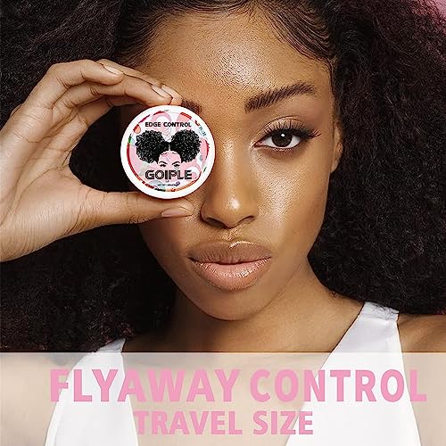 Goiple Edge Control Wax Set for Women Strong Hold Non-Greasy Strawberry Scent 6pcs - Includes Travel Size & Brushes