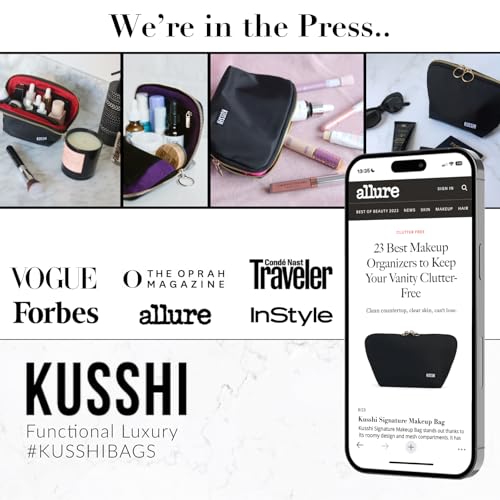 KUSSHI Neoprene Makeup Brush Pouch - Leopard/Red Travel Case