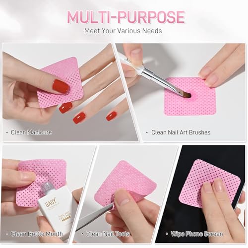 GAOY Lint-Free Nail Wipes - 400 Non-Woven Cotton Pads for Manicure