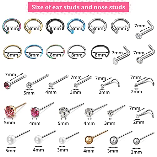 Honoson 158-Piece Professional Ear Piercing Gun Kit - Reusable Tool (Black)