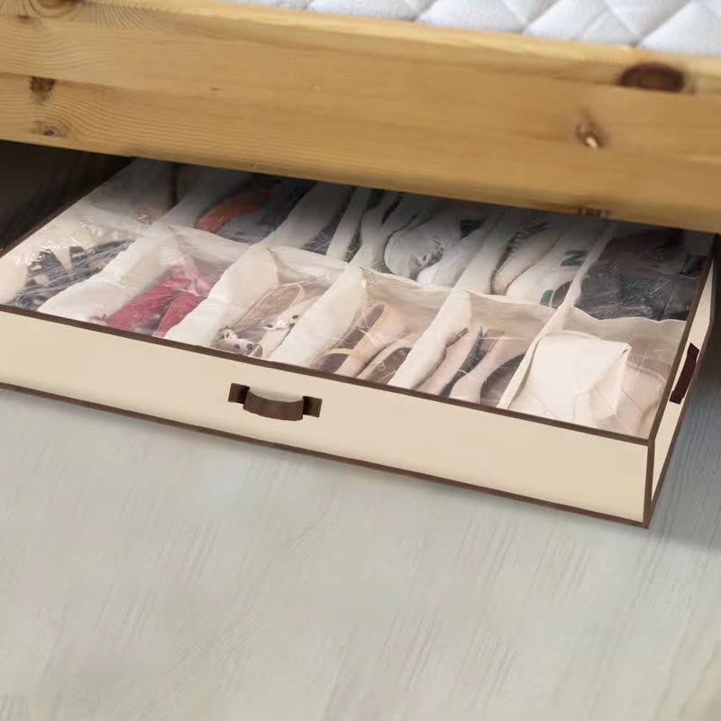Underbed Shoe Storage Organizer - 12-Cell See-Through Bag