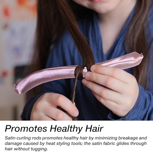 Satin Curling Rods 6-Piece Heatless Hair Curlers for Natural Waves & Spiral Curls
