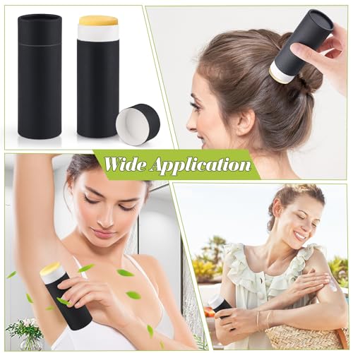 8pcs 75g/2.5oz Black Paperboard Deodorant Containers,Empty Kraft