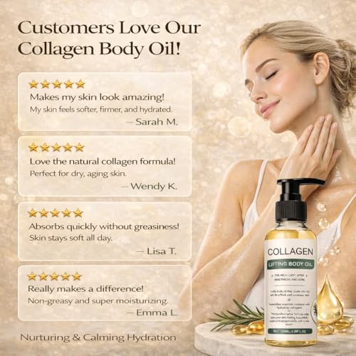 Collagen Lifting Body Oil - Hydrating Skin Tightening Oil for Face & Body