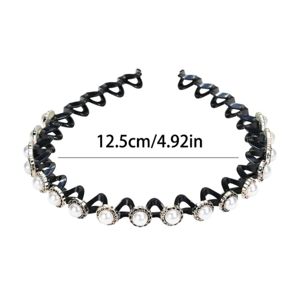 Women Wave Hair Hoops Braided Tools Rhinestone Flower With Toothed Headband Artifact for Tidying Broken Hair