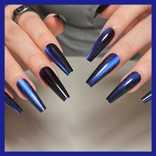 4 Pack Long Coffin Press on Nails L026 - Gradient & Glitter Acrylic