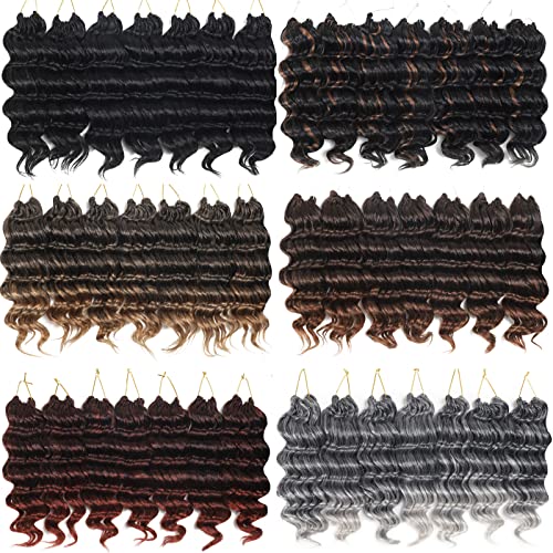 7 Pack 9 Inch Ocean Wave Crochet Hair for Black Women Short Wavy Synthetic Braids