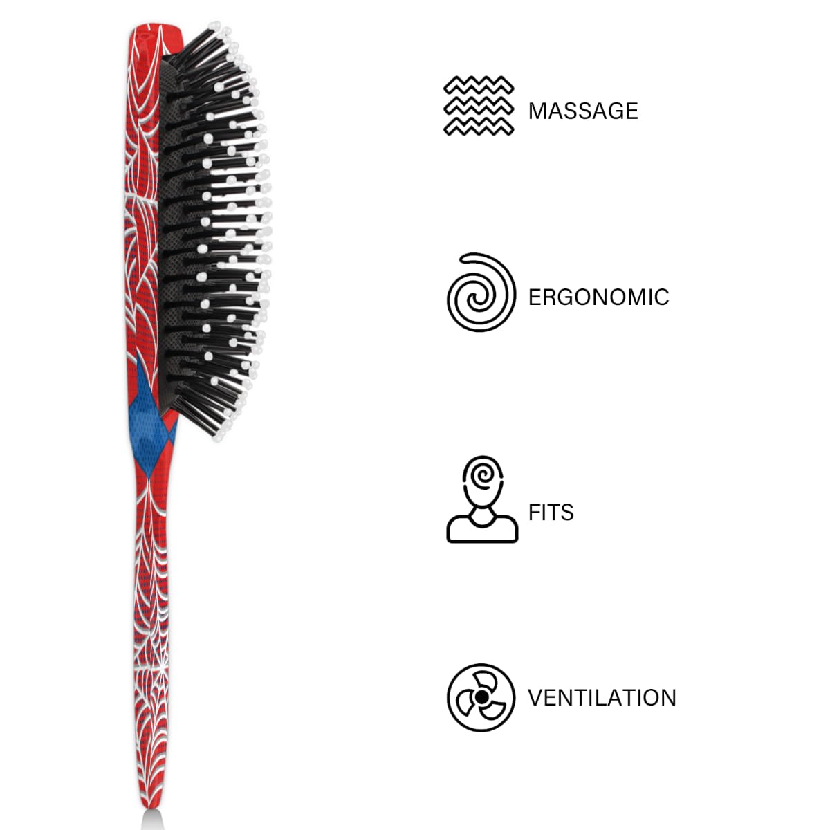 Hair Brush for Boys Toddler - Red Spider Web Kids Detangler Hairbrush for Wet Dry Thin Long Curly Hair Pain-Free Air Cushion Comb Glide Through Tangles with Ease and Massage Scalp