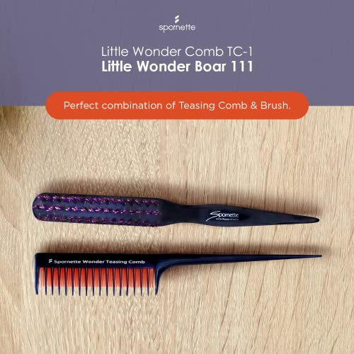 Spornette Little Wonder Teasing Brush and Triple Comb Set for Volume