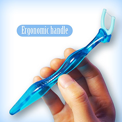 T.Smile Dental Flosser Kit with 2 Ergonomic Handles & 200 Floss Refills