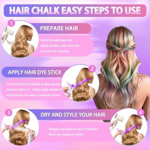 Blue Temporary Hair Color Stick - Waterproof & Non-Sticky Dye