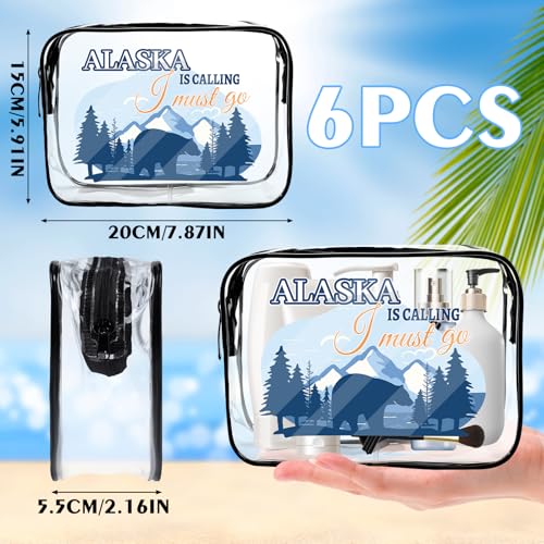 6Pcs Alaska Cruise Makeup Bags - Waterproof PVC Travel Set