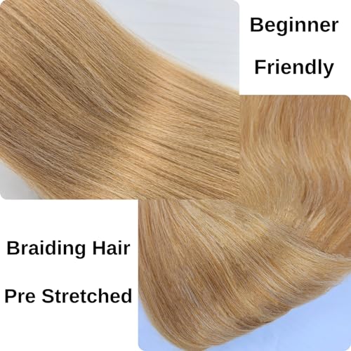 Leticia Honey Blonde Pre-Stretched Braiding Hair Extensions - 16 Inch Synthetic Knotless