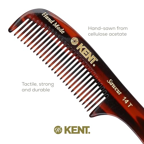 Kent 14T Wide Tooth Hair Detangling Comb - 2 Pack for Thick Hair